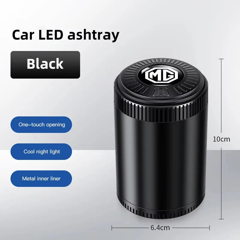 Car Ashtray LED Light Metal Inner Liner Accessories For MG ZST ZS MG3 MG5 GT GS Hector ZX EZS EHS Energy MG3SW EZS-Pure Electric