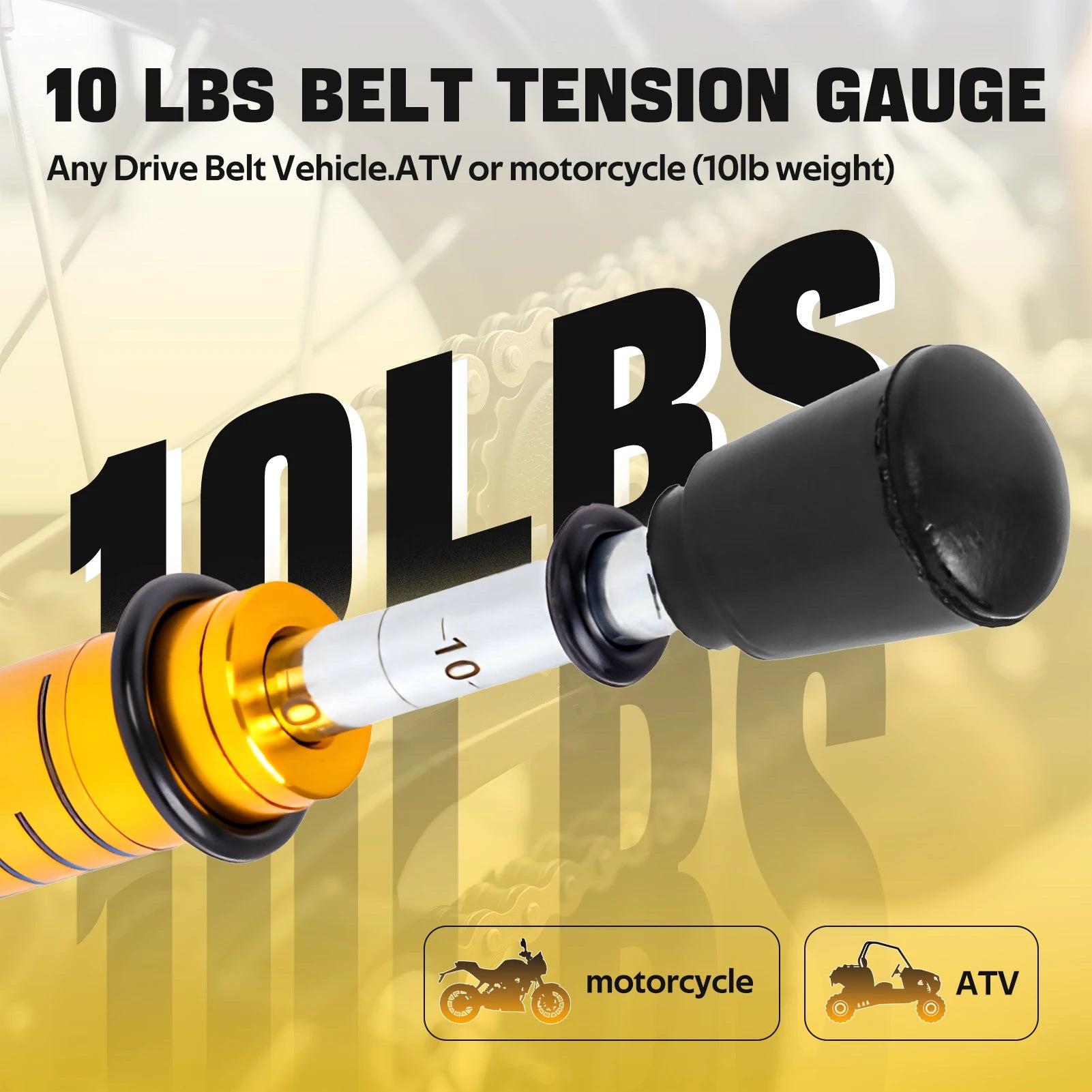 10 Lb Belt Tension In Gauge Belt Gauge Tool Adjustable Motorcycle Belt Tension Tool For Accurate Motorcycle Setting EM1101