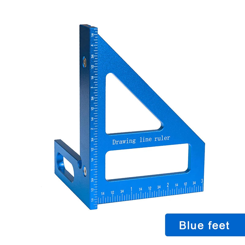 [ZY]Precision Aluminum Alloy Miter Triangle Ruler 45°/90° Woodworking Square Protractor 3D Multifunctional Measuring Toolsolss