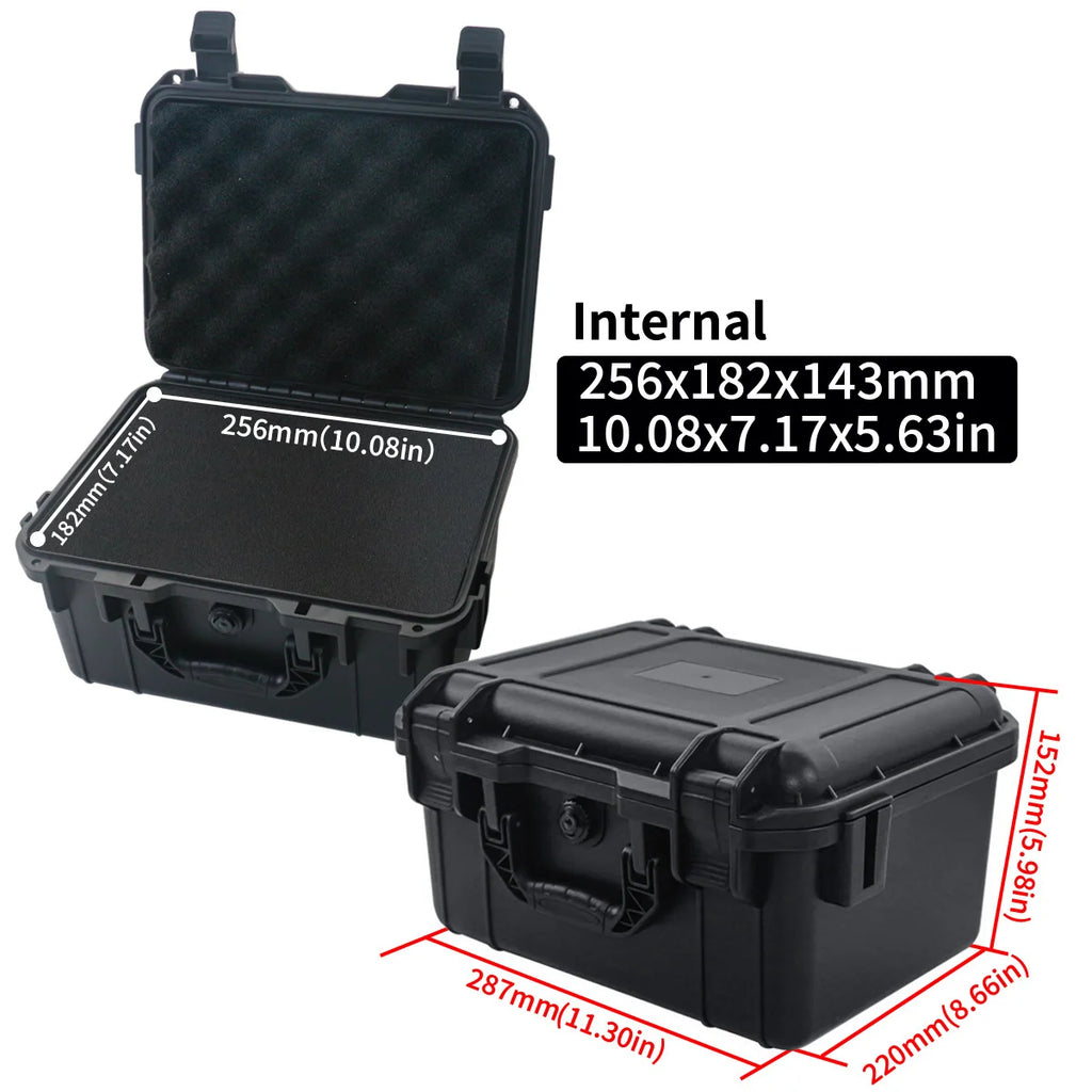 1 waterproof hard hand-held toolbox bag with pre cut sponge storage box, impact resistant unmanned driving chassis