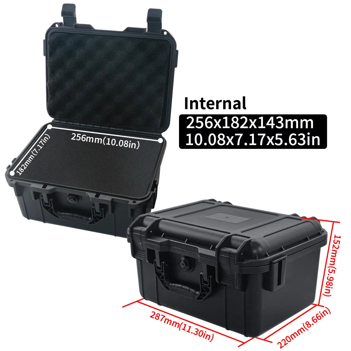 1 waterproof hard hand-held toolbox bag with pre cut sponge storage box, impact resistant unmanned driving chassis