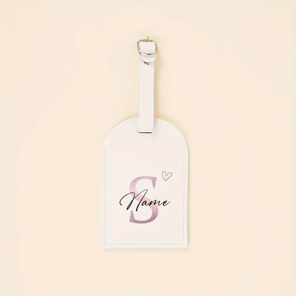 Custom Name Tag Font Name/Initials Wedding Travel Gift Customizable Letter (A-Z) Premium Luggage Identifiersuitable for Bags