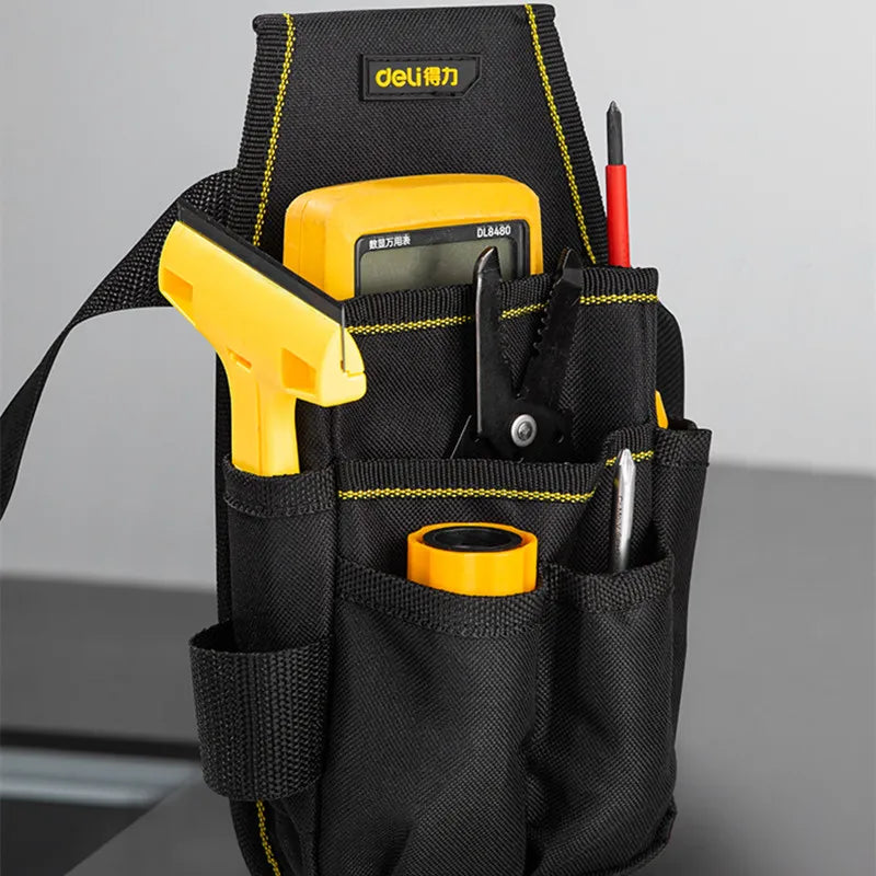 Deli Tool Belt Screwdriver Storage Organization Tools Kit Holder Multifunction Oxford Cloth Tool Bag Electrician Waist Bag Pouch