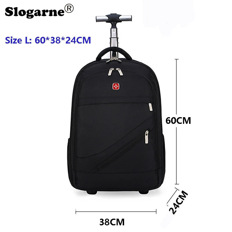 Multifunctional Trolley Backpack Men Business Trip Bags Large Capacity Waterproof Suitcase Laptop Travel Bag 2 Wheels Schoolbag