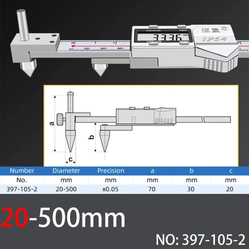 Horizontal Edge Center Digital Caliper 0.01mm Precision Stainless Steel Conical Probe for Hole Center & Edge Measurement