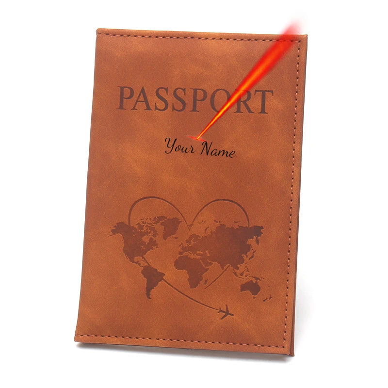 Lovely Map Passport Cover Fashion Travel Wallet  Document Orginizer Passeport Personnalisé Name on Passport Protective