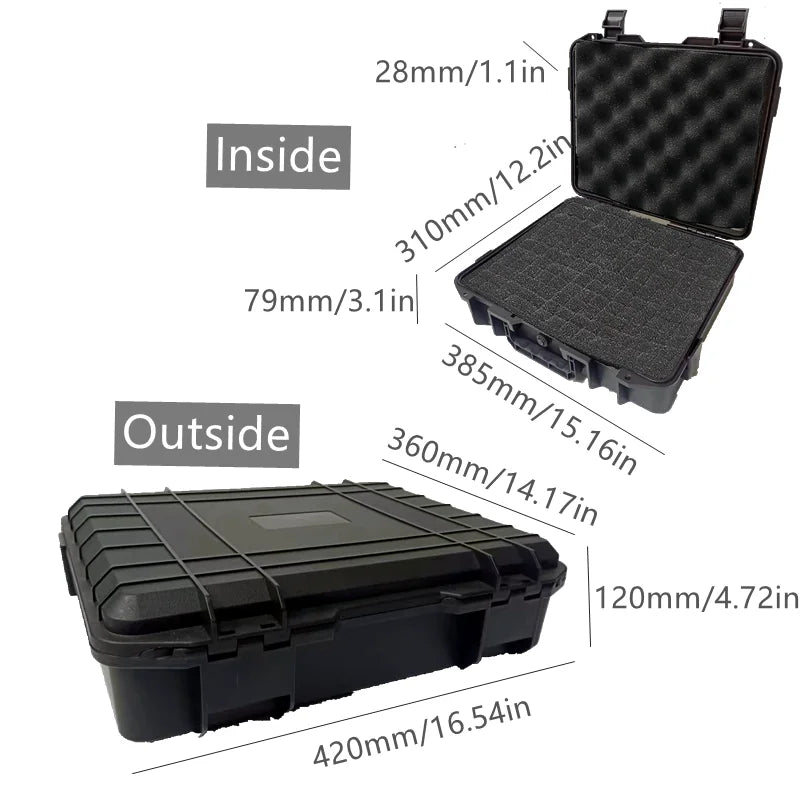 1pc Safety Instrument Tool Box Waterproof Hard Carry Case Bag Tool Case Sponge Protective Tool Storage Box Shockproof Hard Case