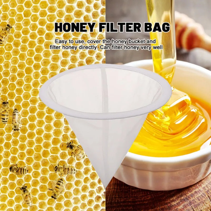 Honey Strainer Filter Screen Purifier Food Grade Nylon Food Soy Milk Filter Bags Fiber Beekeeping Equipment Tool Kitchen Gadgets