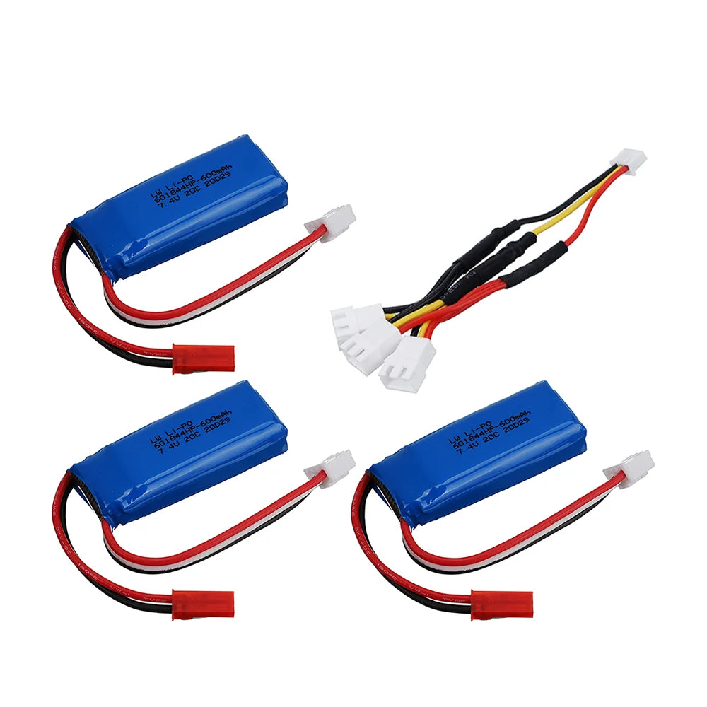 7.4V 600mAh Lipo Battery Charger for WLtoys K969 K979 K989 RC Car for XK A280 A160 A300 RC Aircraft Spare Parts 2s 7.4v Battery