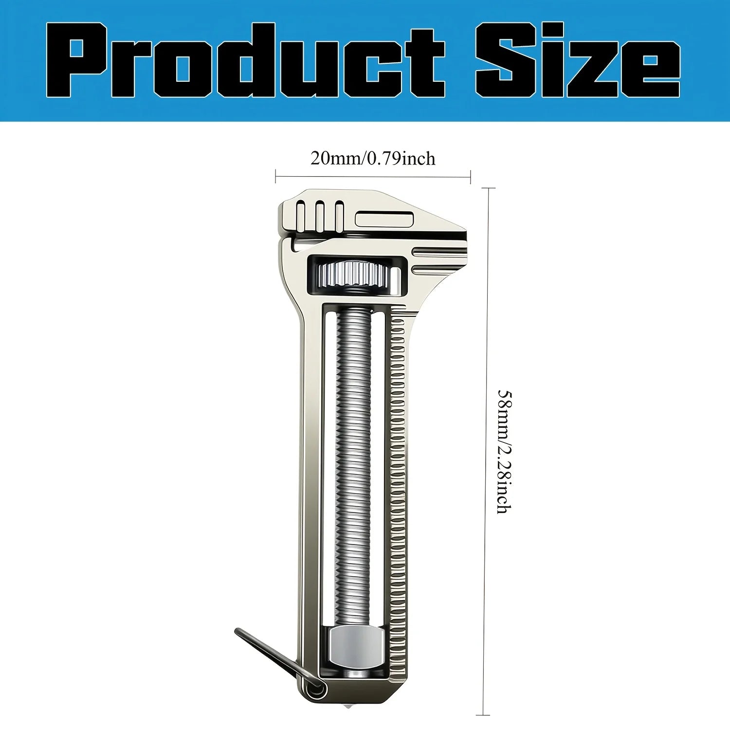 Multifunctional Mini Wrench,Adjustable Small Wrench,Caliper,with Window Breaker, Bottle Opener And Screwdriver Compact Tool