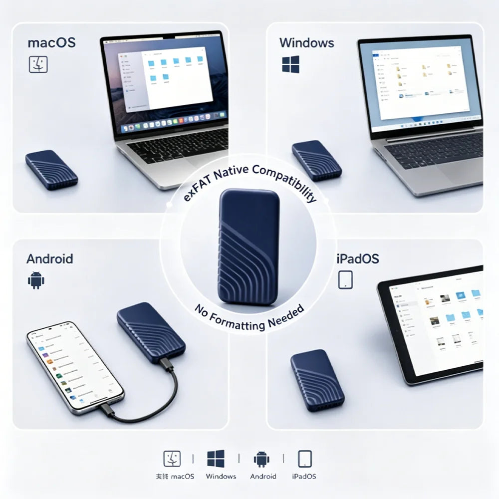 Blazing Fast Read Write SSD External Hard Drive 4TB 8TB Low Latency Data Transmission for Video Editing Creative Content Storage