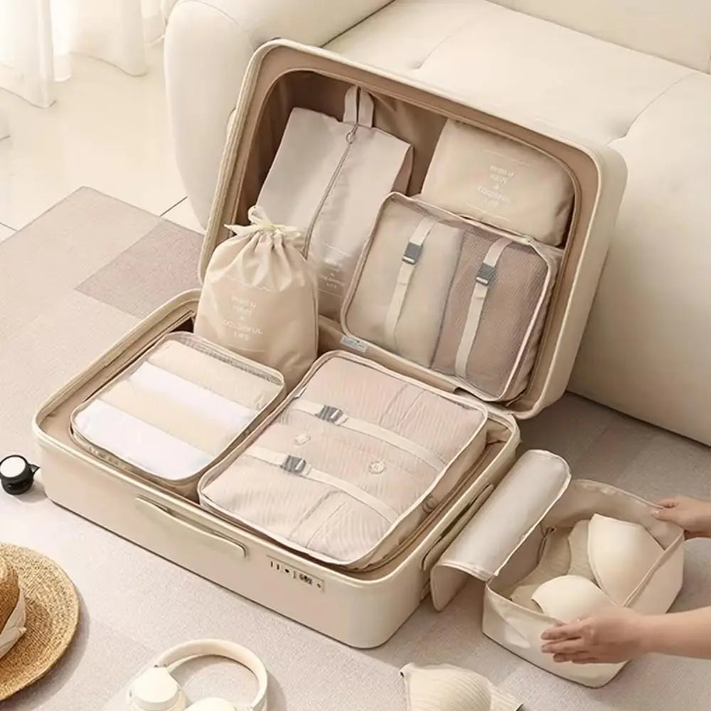 7/8/9/10/11 Pcs Set Travel Organizer Storage Bags Suitcase Packing Cubes Set Cases Portable Luggage Clothes Shoe Tidy Pouch