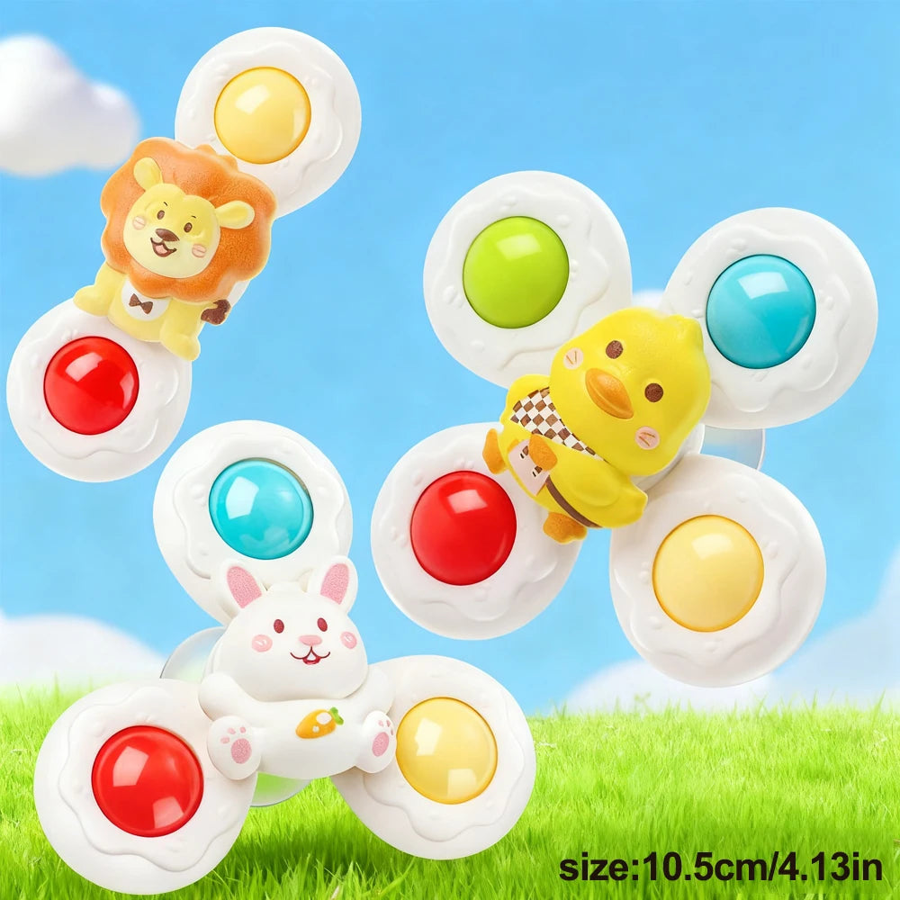 Suction Cup Spinner Toy Baby Bath Funny Game Educational Toy For Children Infant Sensory Stress Reliever Christmas Gifts for Kid