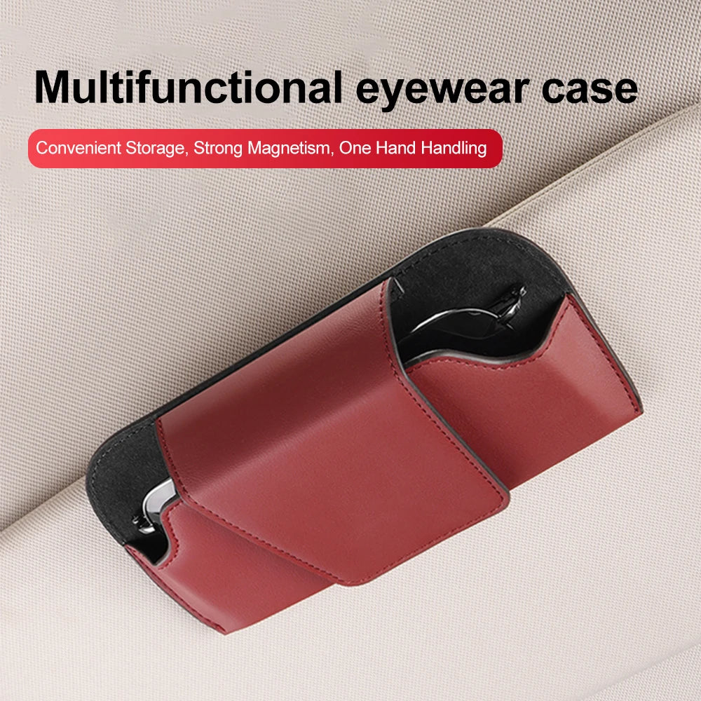 Universal Car Sunglasses Holder Case Magnetic Auto Sun Visor Glasses Box Clip Sunglasses Holder Fastener Eyeglasses Storage