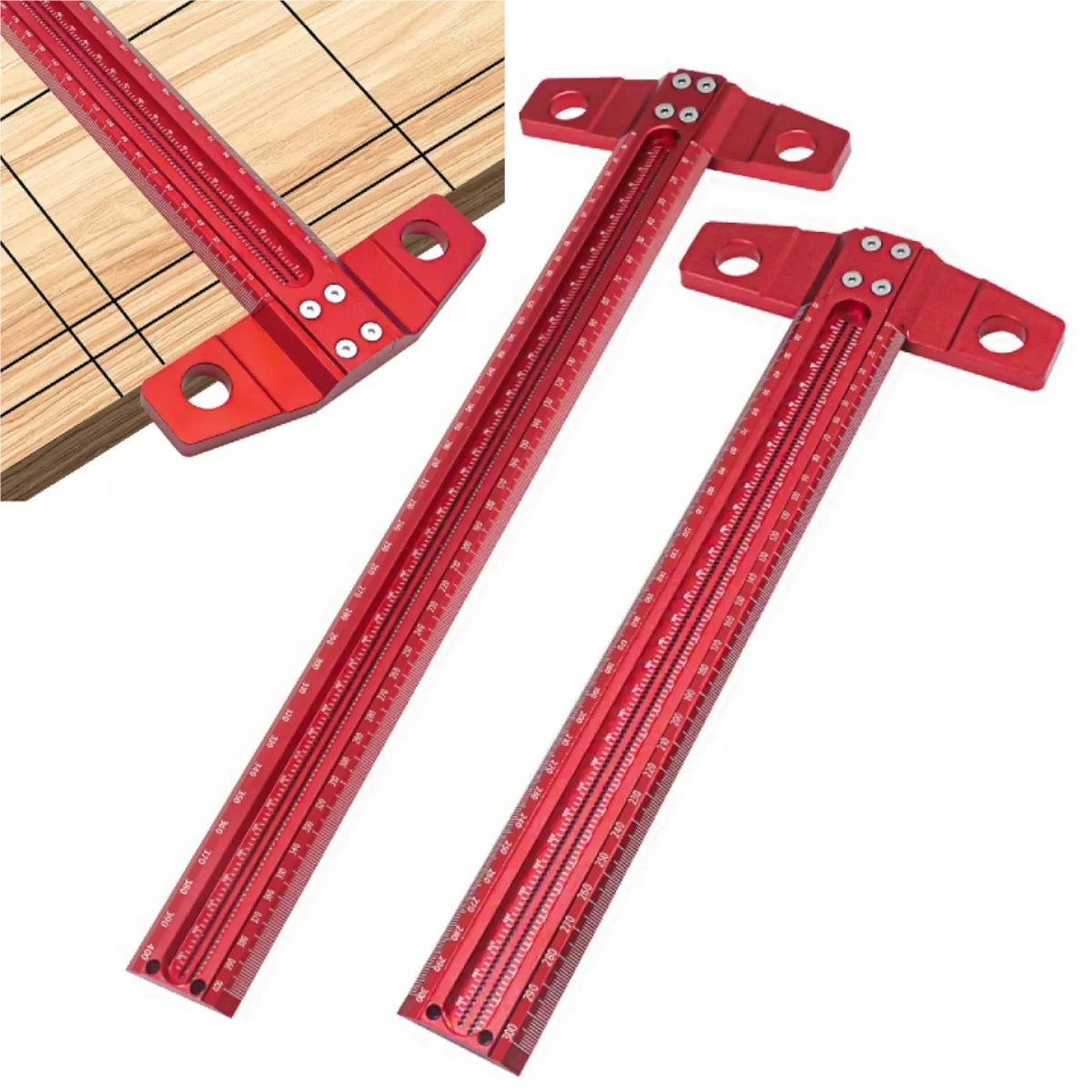 Multifunctional ruler cross hole marking Woodworking marking T-shaped ruler 90 degree line planning tool hole ruler