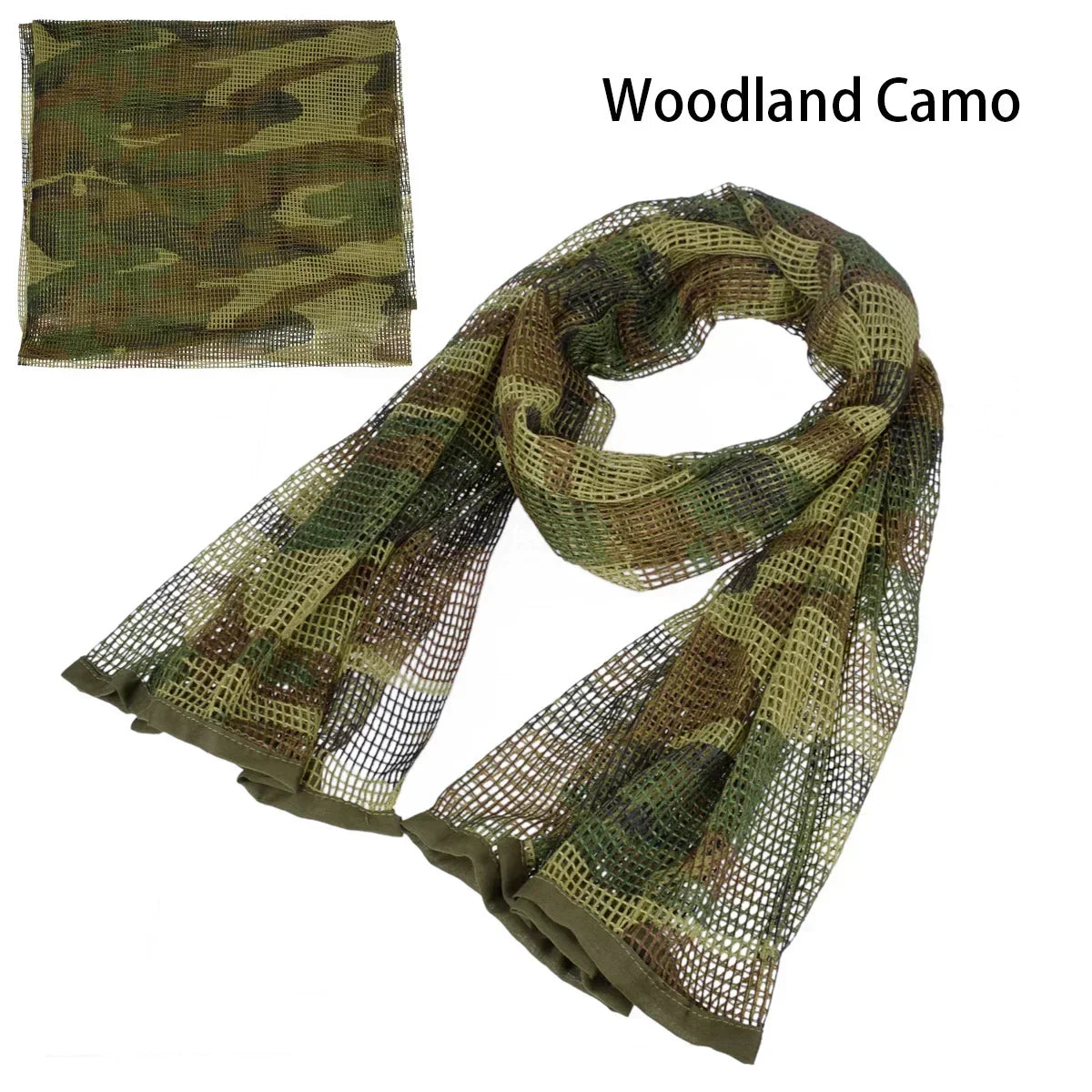Camouflage Netting Scarf Sniper Veil Camo Mesh Face Scarf Veil Shemagh Head Wrap for Outdoor Camping Hiking Hunting Scarves