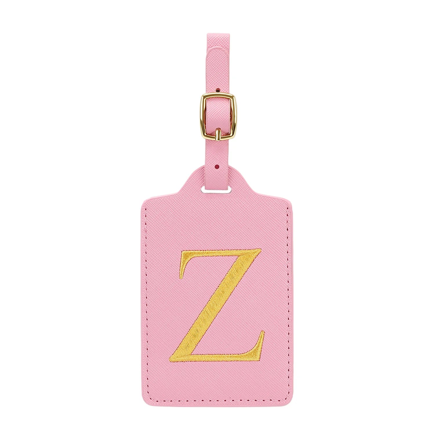 MIYIN 26 letters Luggage Tags for Suitcases PU Leather Privacy Protection Bag Tags Travel Accessories Essential, Pink