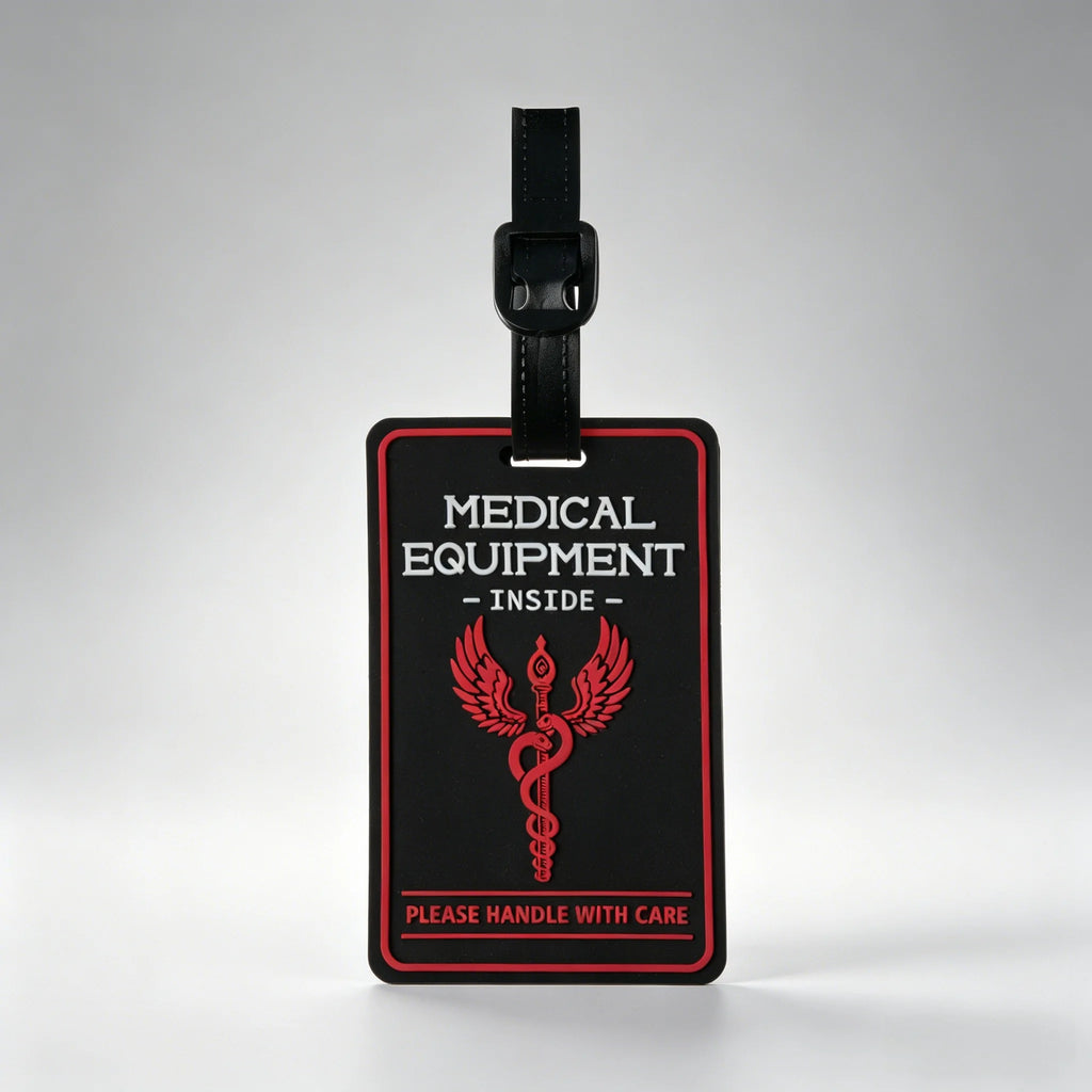 Privacy Protection Luggage Tag Medical Equipment Handle with Care Warning Baggage Label Travel Identifier for Suitcase & Bag