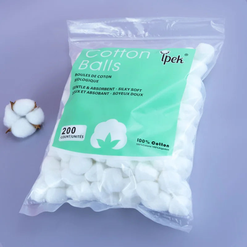 50/100/200 Pcs Nail Polish Remover Cotton Wool Balls Cleaning Tool Nail Art Cleaner Manicure Tools