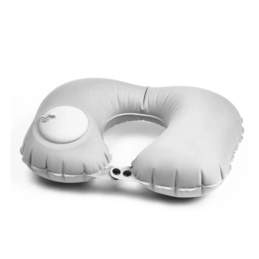Press on Inflatable Pillow to Relax Neck Travel U-shaped Pillow Foldable and Portable with Leak Proof Device Ordinary U-shaped