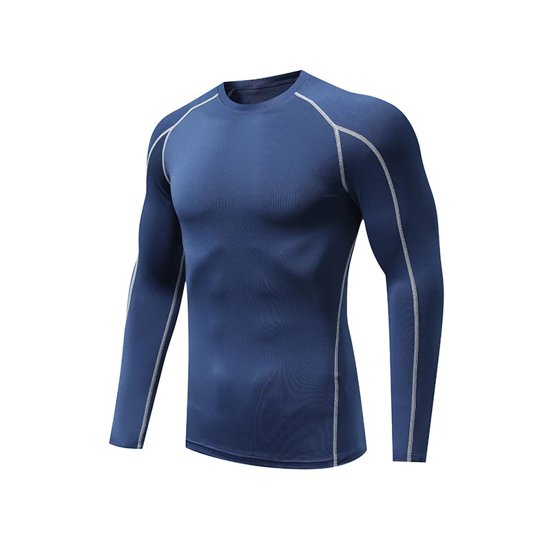 Men's T-shirt Men Running Sport T Shirt Man Compression Fitness Muscel Top Tee Quick Dry Tight Training Gym Sports Shirts Jersey