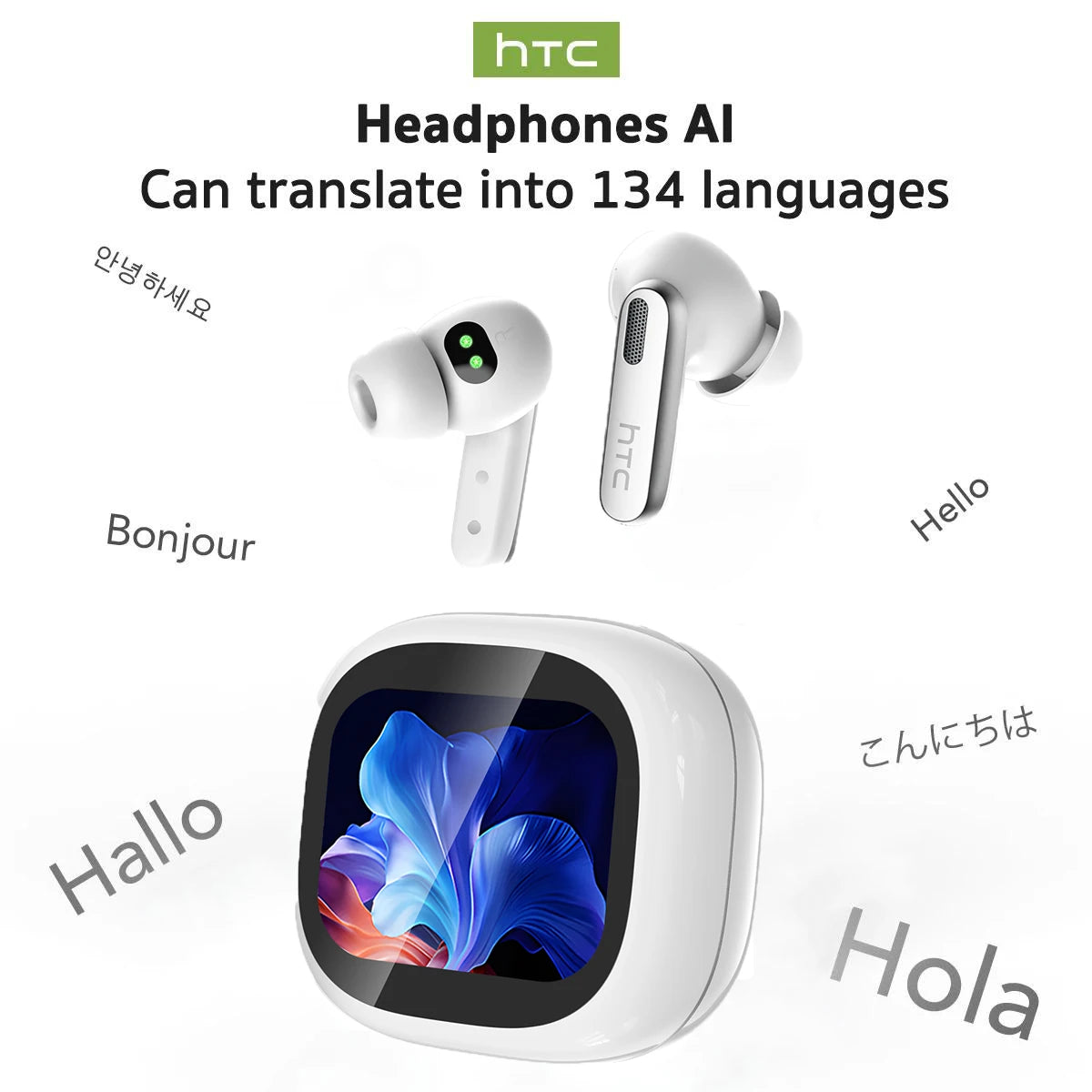 Wireless Earphones NE46 AI Translation Earbuds Bluetooth 5.4 Real-Time Translator HiFi Noise Cancelling In-Ear Headphones