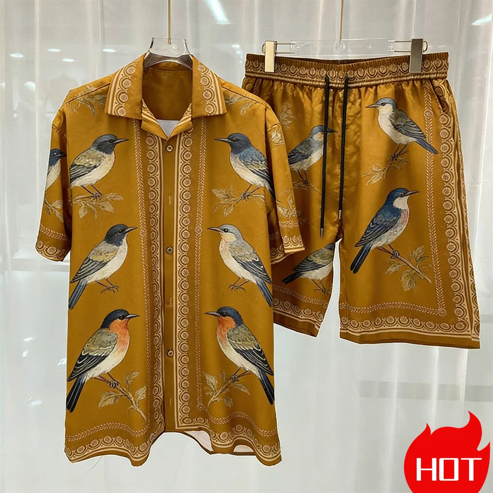 3D Graphics Printed men's Set Fashion two-piece Shorts Set high-quality Summer Short Sleeved Shirt Unisex Shirt Set Home Pajamas