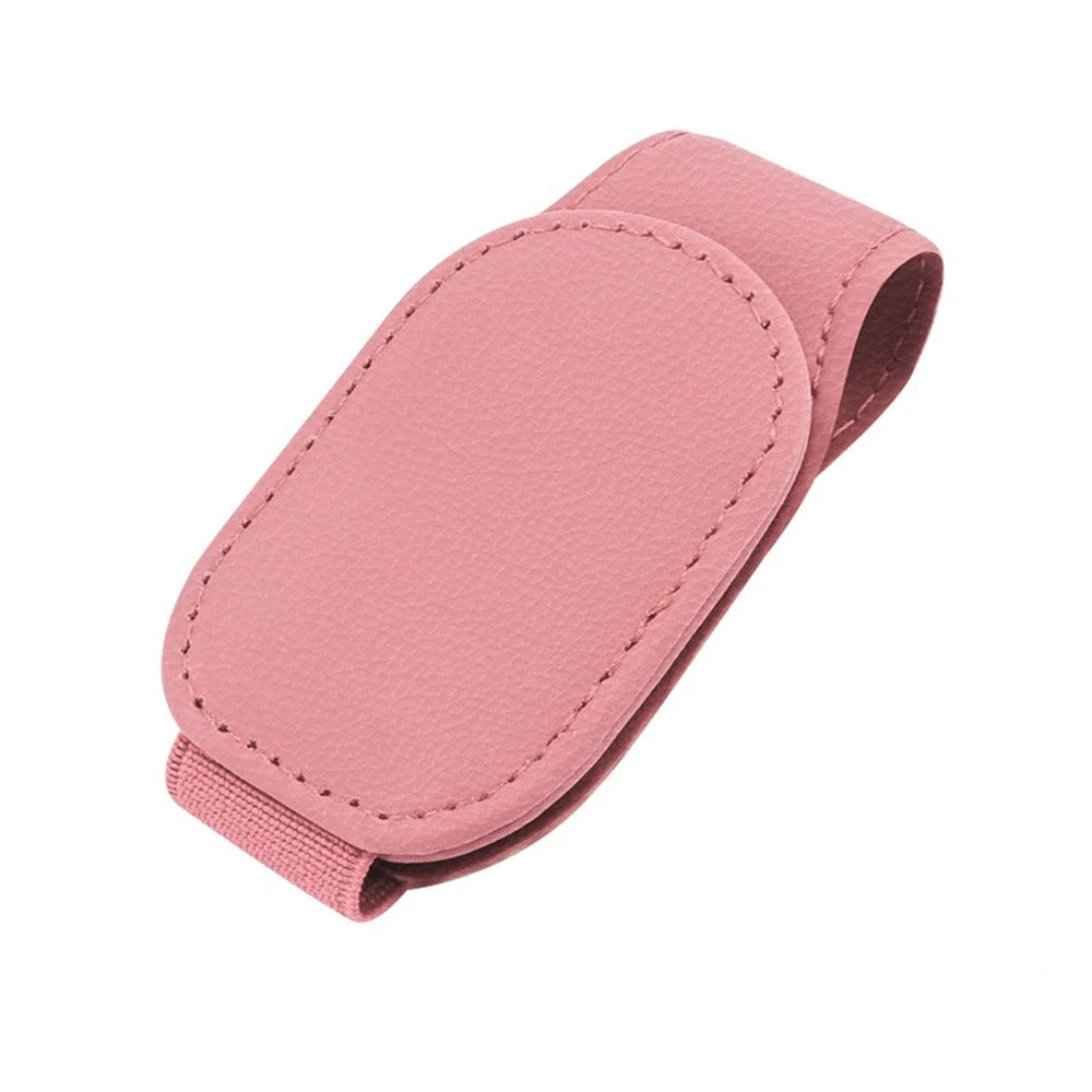 Magnetic Leather Eyeglass Hanger Clip Universal Car Sunglasses Holder Visor Organizer for Men Women Ticket Card Clip