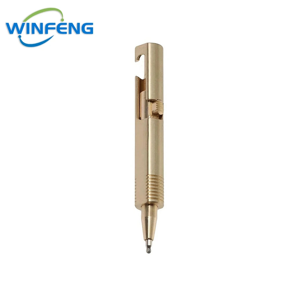 Mini Bolt Action Ballpoint Pen Retro Brass Business Signature Pen Outdoor Camping Tactical Writing Tool Office School Stationery