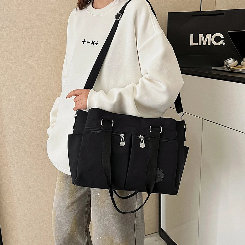 Nylon Solid Zipper Large Capacity Casual Tote Bag Multifunctional Durable Crossbody Bags Sweet Daily Commute Versatile Bags