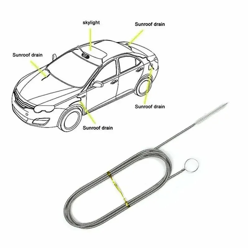 Car Drain Dredge Cleaning Scrub Brush 100/150cm Auto Sunroof Long Hoses Detailing Cleaning Tool Car Accessories for Benz