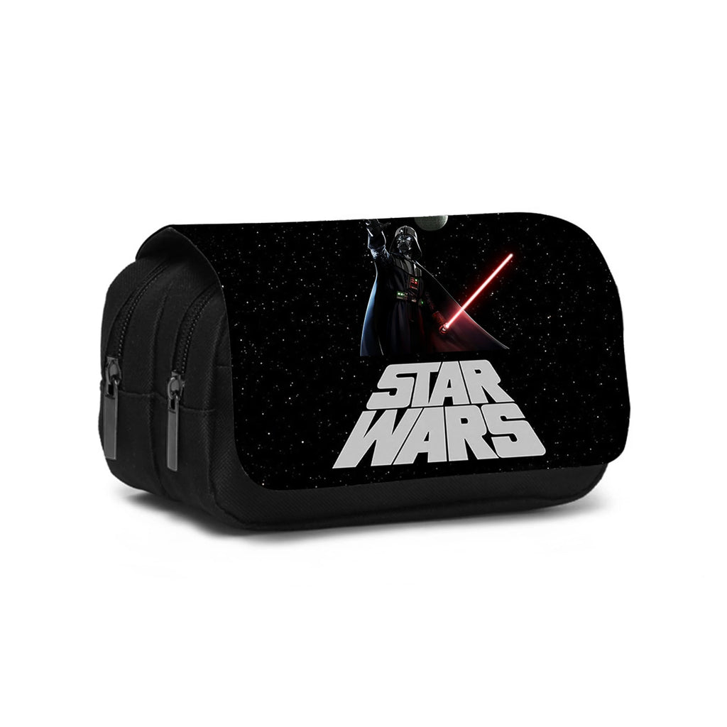 Star Wars Movie Double layered Pencil Case Large Capacity Stationery Organizer Bag for Boy Girls and Students Pen Bag