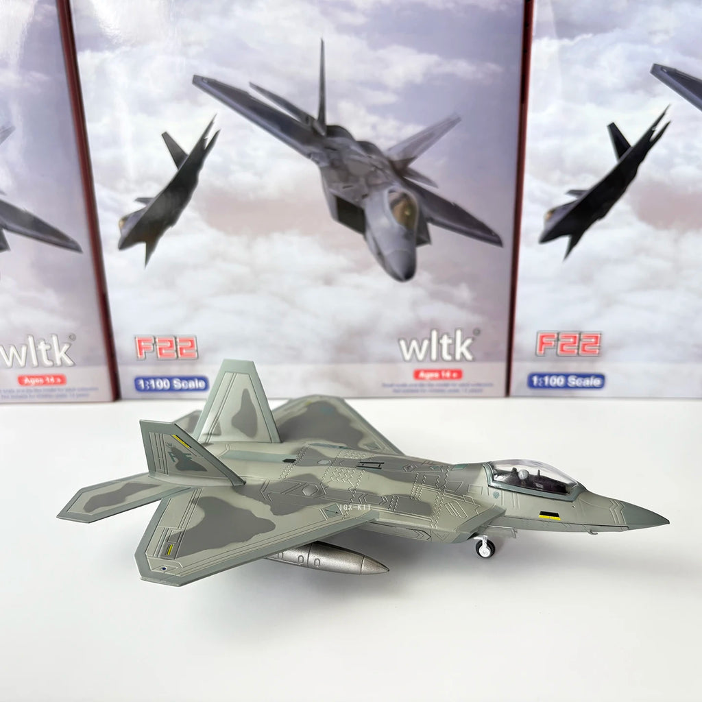 1/100 Scale US Lockheed Martin F-22 F22 Raptor Fighter Plane Diecast Metal Airplane Aircraft Model Collection OrnamentGift