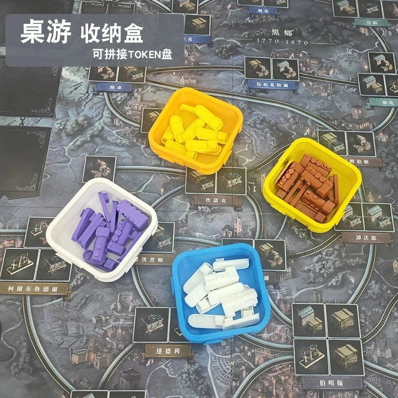 Board Game Tray Accessories Storage Box Token Storage Easy to Carry Can Be Spliced Game Props Dice Box Storage