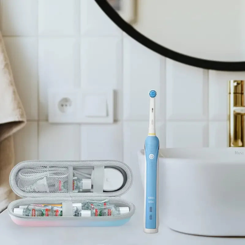 EVA Electric Toothbrush Travel Case, Shockproof & Waterproof Storage Organizer with Large Capacity for Brush & Heads
