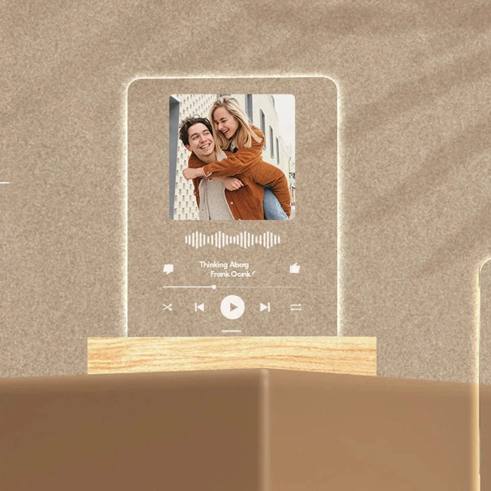 Custom acrylic music plaques and song plaques - personalized album covers for music plaques - a gift for her and him on their an