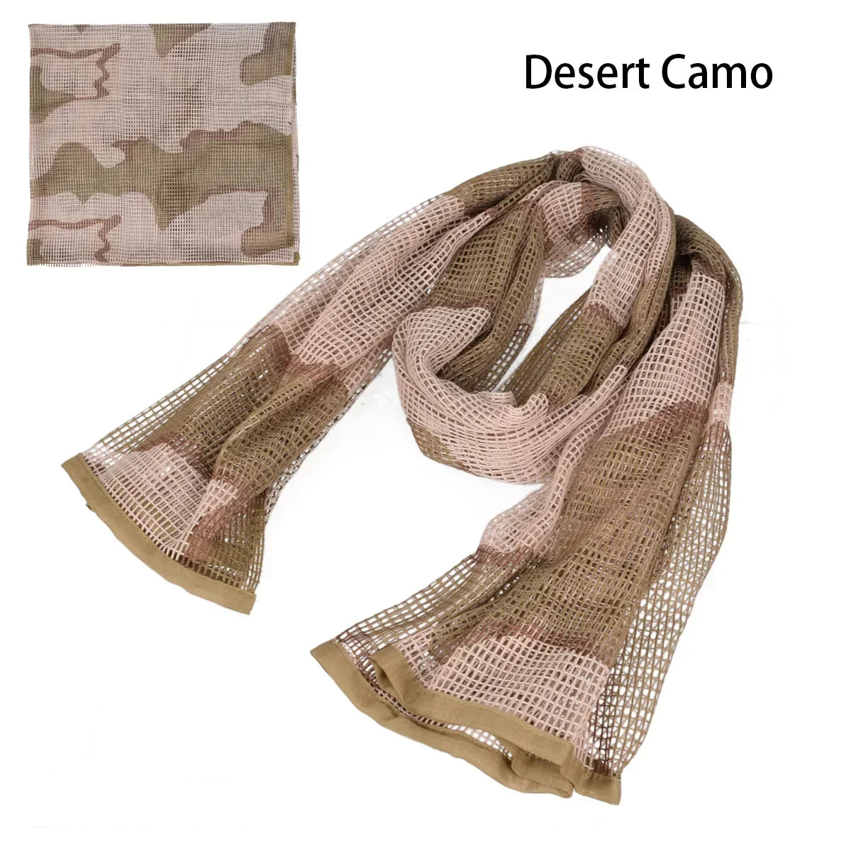 Camouflage Netting Scarf Sniper Veil Camo Mesh Face Scarf Veil Shemagh Head Wrap for Outdoor Camping Hiking Hunting Scarves