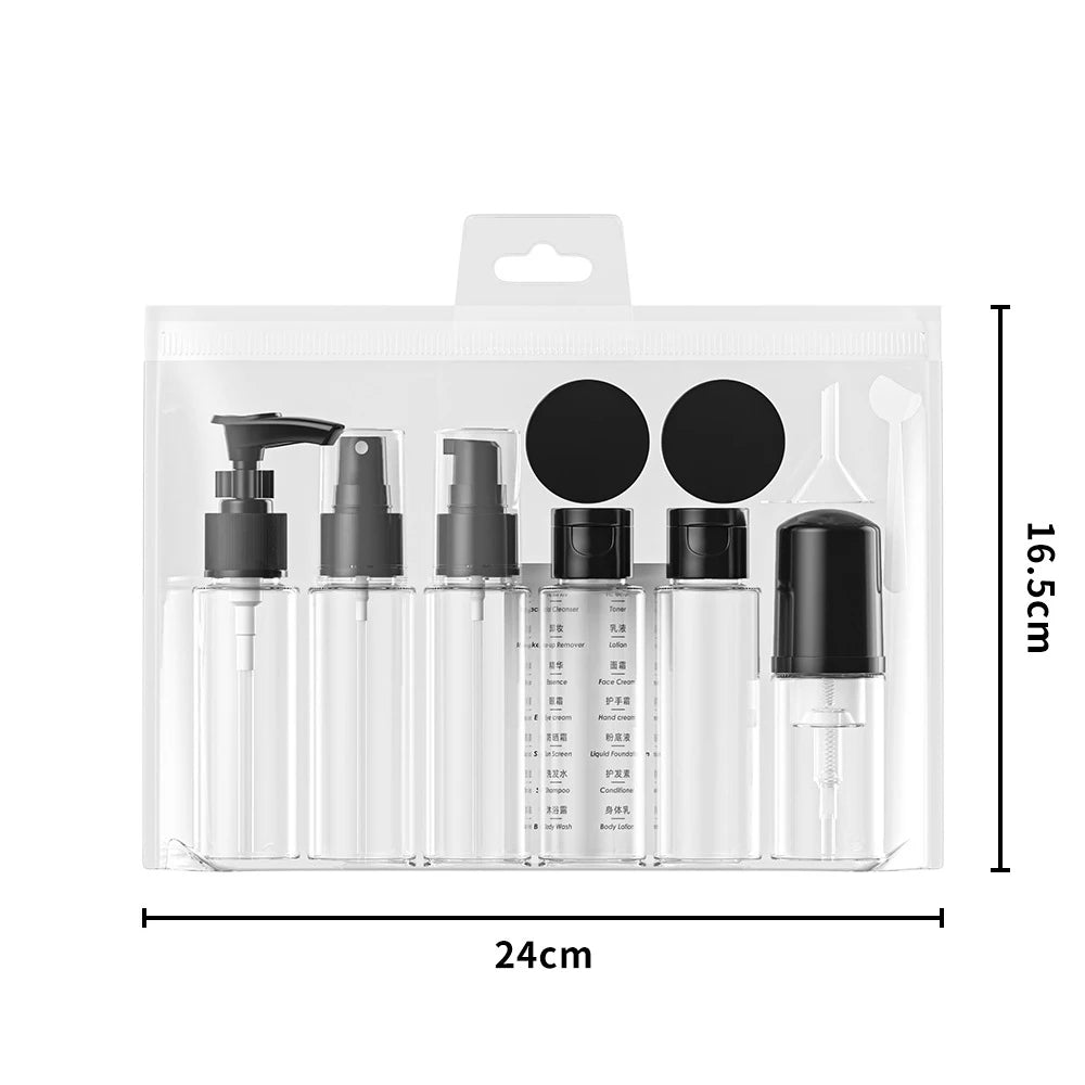 11pcs/Set Travel Botttle Set 60ml Refillable Bottle Soft Plastic Lotion Shampoo Container Squeeze Tube Empty Bottle Wholesale