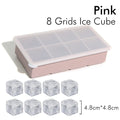 8 Grids Large Ice Cube Tray with Lid Food Grade Silicone Rubber Colorful Square Ice Cube Mold For Cocktail Iced Coffee Kitchen