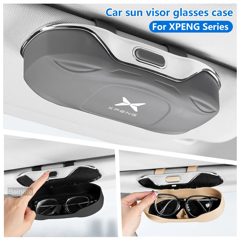 Car Glasses Box Sun Visor Glasses Holder For XPENG G6 P7 G9 MONA M03 G3 P5 2025 Shock-proof Eyeglasses Storage Case Accessories