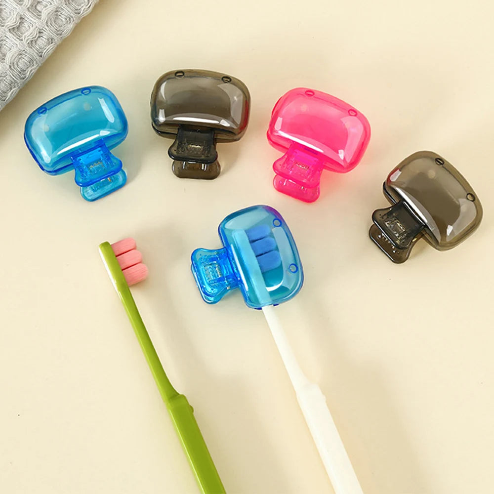 Toothbrush Storage Clip Travel Essential Toothbrush Protective Cap Portable Plastic Toothbrush Box