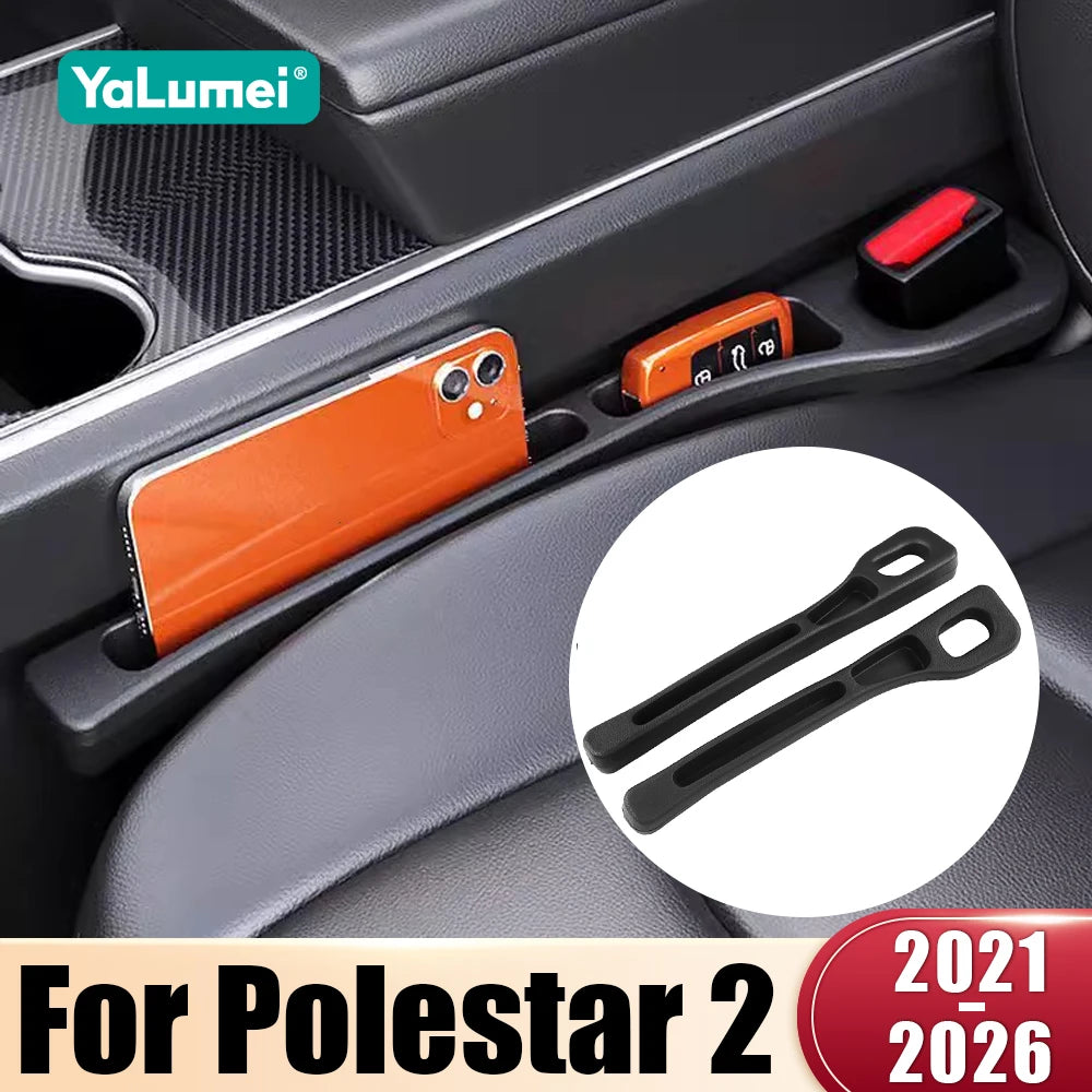 For Polestar 2 2021 2022 2023 2024 2025 2026 EV 2PCS Universal Car Seat Leak Proof Strips Cover Gap Side Seam Filler Storage
