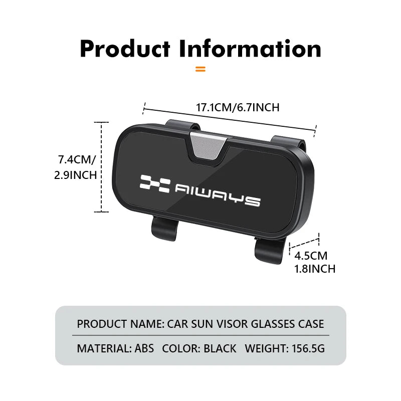 Multifunctional Car Sunglasses Case glasses clip Storage Accessories For Aiways U5 SE U6 RG Nathalie PRO Bj U7 Ion 2020 2021