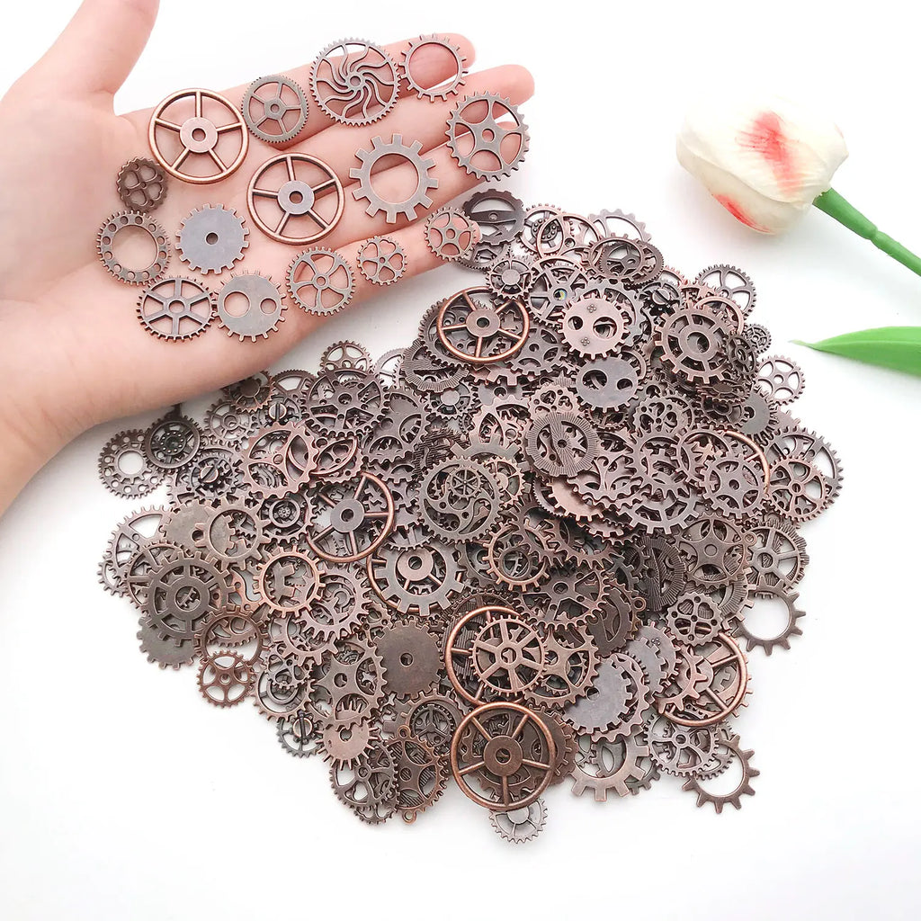 1 Bag Random Assorted Steampunk Zinc Alloy Gear DIY Pendants, Jewelry Craft Findings & Supplies.
