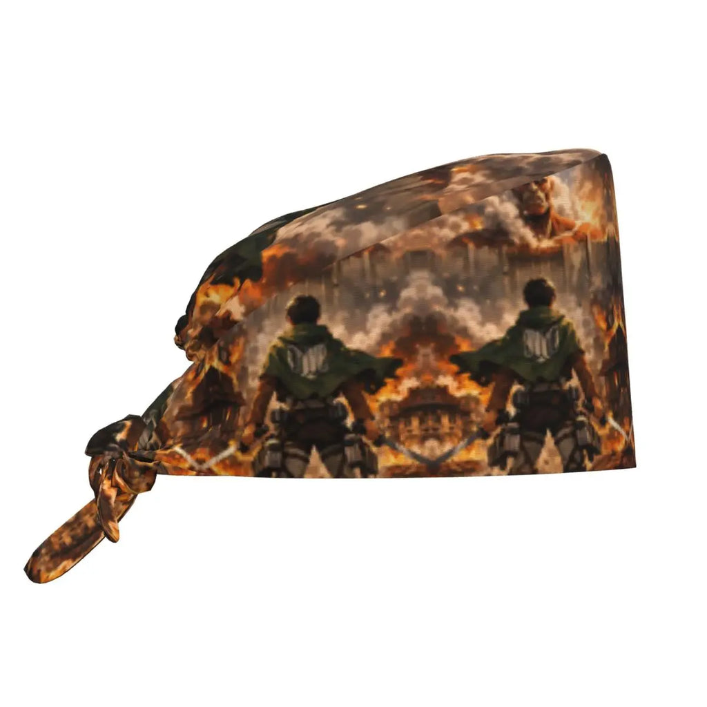 Custom Attacks On Titans Cleaning Working Cap Cool Men Women Cartoon Anime Comic Film Scrub Cap Surgicals Hat Nurse Scrubs Hat