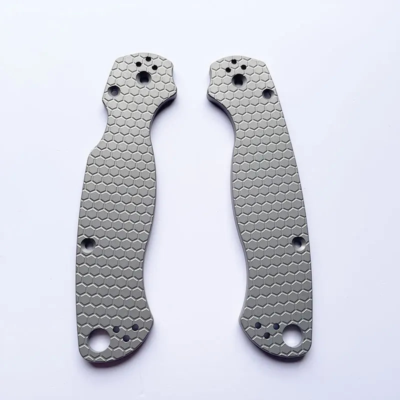 1 Pair Titanium Alloy Knife Handle Scales for Spyderco C81 Para 2 Folding Knives