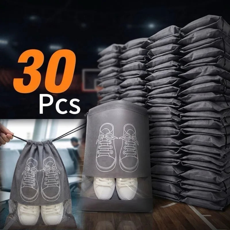 1-30PCS Shoes Storage Organizer Bags Non-Woven Shoe Dust Bags Portable Travel Shoe Bag Shoes Storage Packing Pouch Organizers