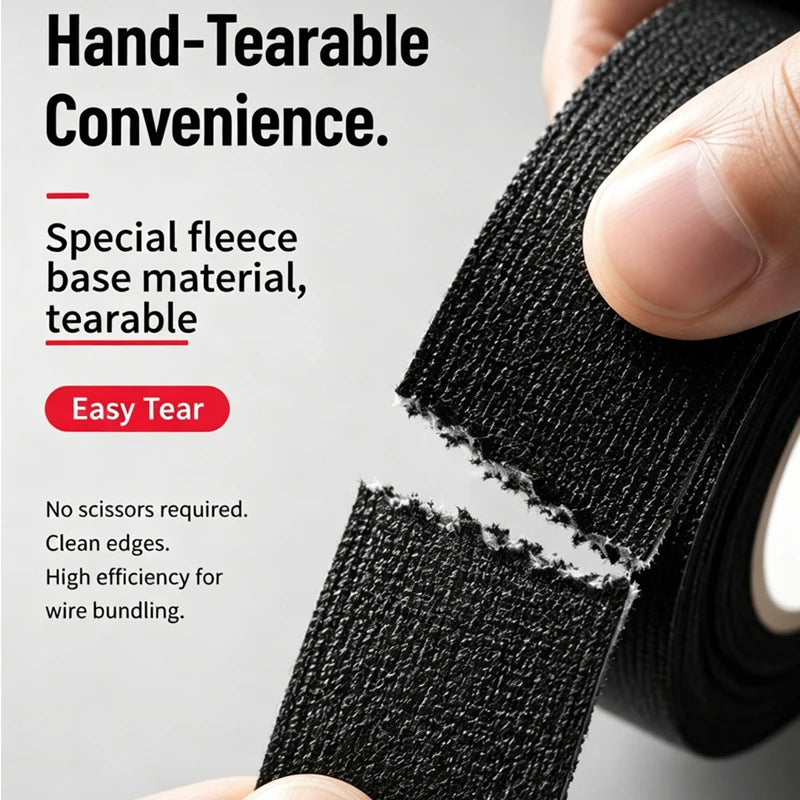 10/25 Meters Heat Resistant Flame Retardant Cloth Tape Coroplast Adhesive Wire Harness Loom Protection For Car Cable Wiring