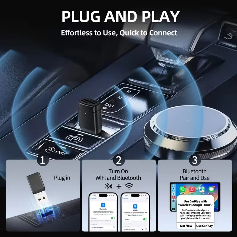 Mini Wireless CarPlay Adapter Android Auto Wireless Dongle Wifi 5.8G Auto Connect Box For iphone Android Phone for VW Audi Volvo