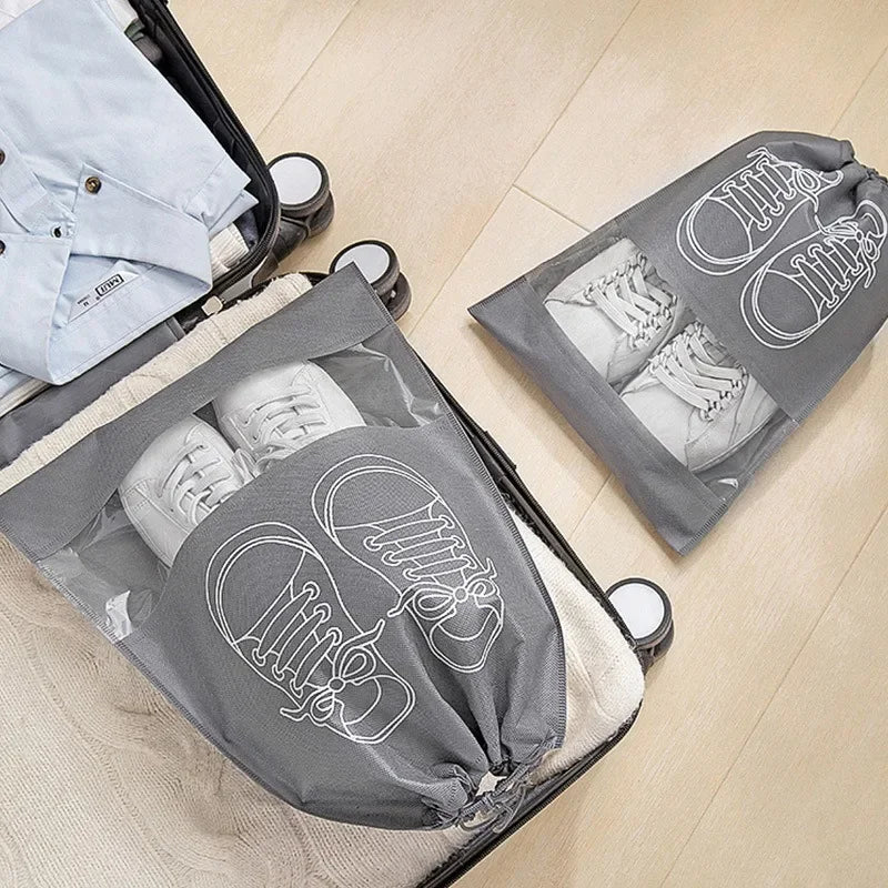 10pcs Shoes Storage Organizer Bags Non-woven Travel Portable Closet Bag Waterproof Pocket  Storage Bag Closet Organizer